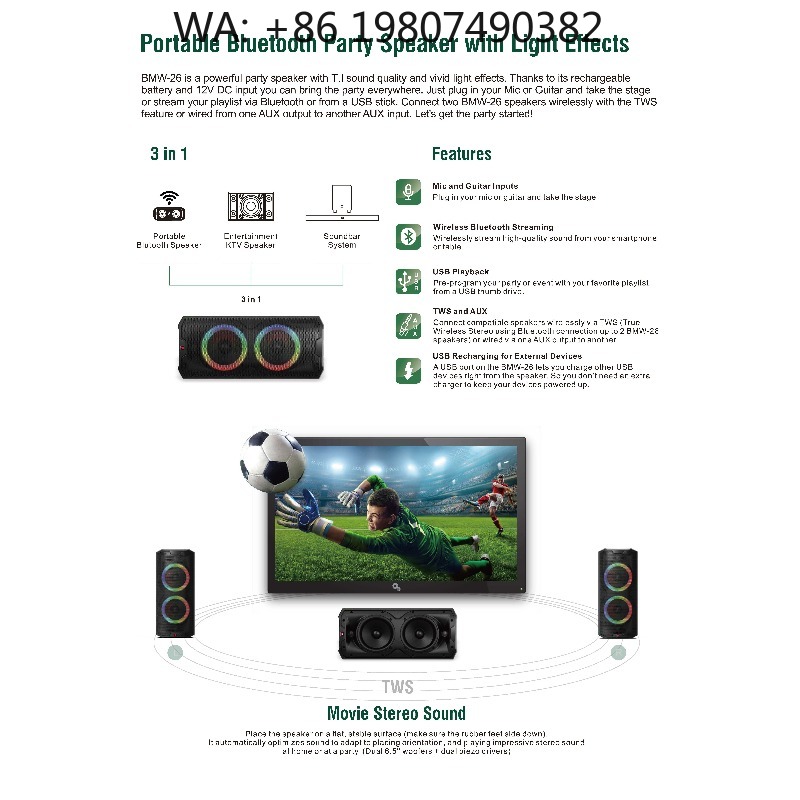 Woofer - Kotak Speaker Aktif Portabel 6,5 Inci,