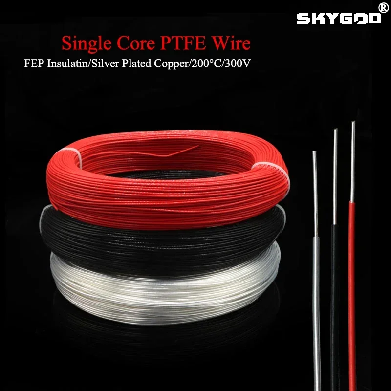Audio Jumper Wire - Kawat FEP, 2/5/10/20/50M inti tunggal PTFE
