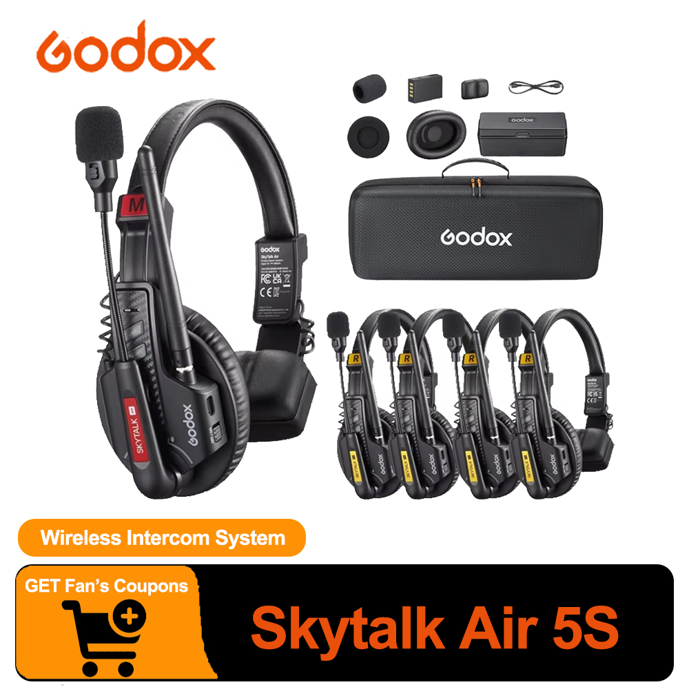 Condenser Microphone Kit - Sistem Interkom Nirkabel Full-Duplex GODOX Skytalk