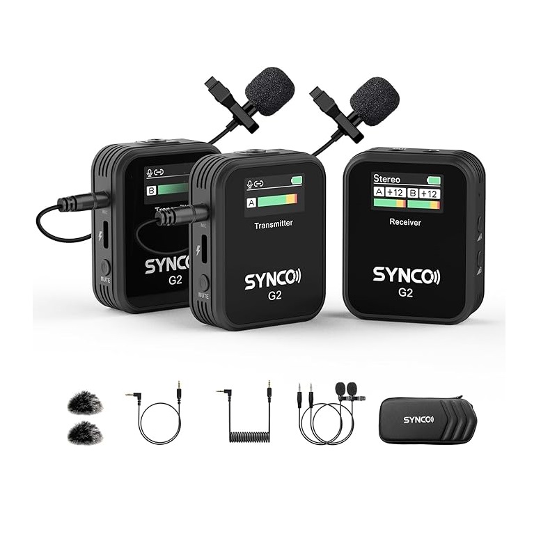 Condenser Microphone Kit - Mikrofon Lavalier Nirkabel SYNCO, G2(A2) 2.4G