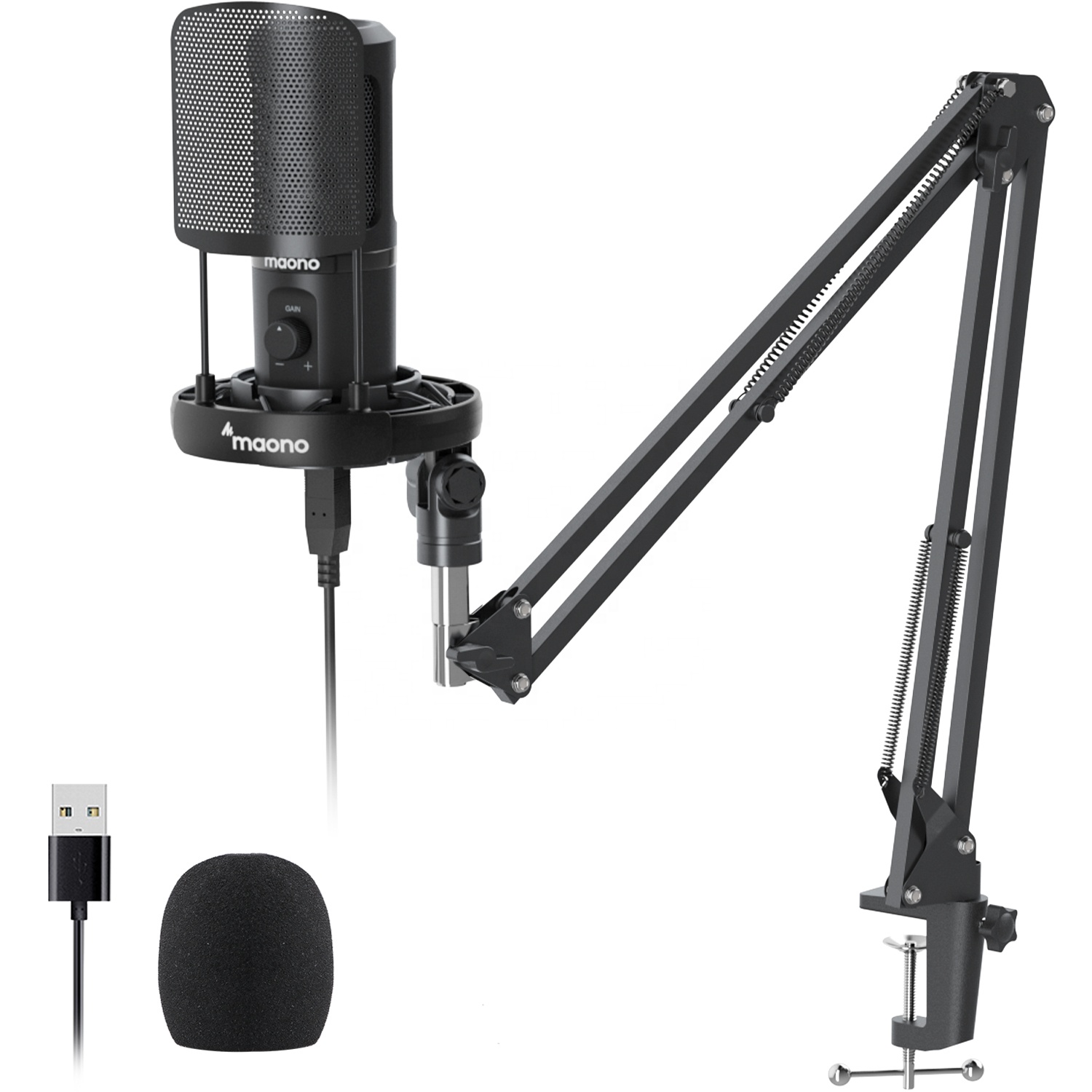 Condenser Microphone Kit - Kit Mikrofon Profesional MAONO untuk Siaran