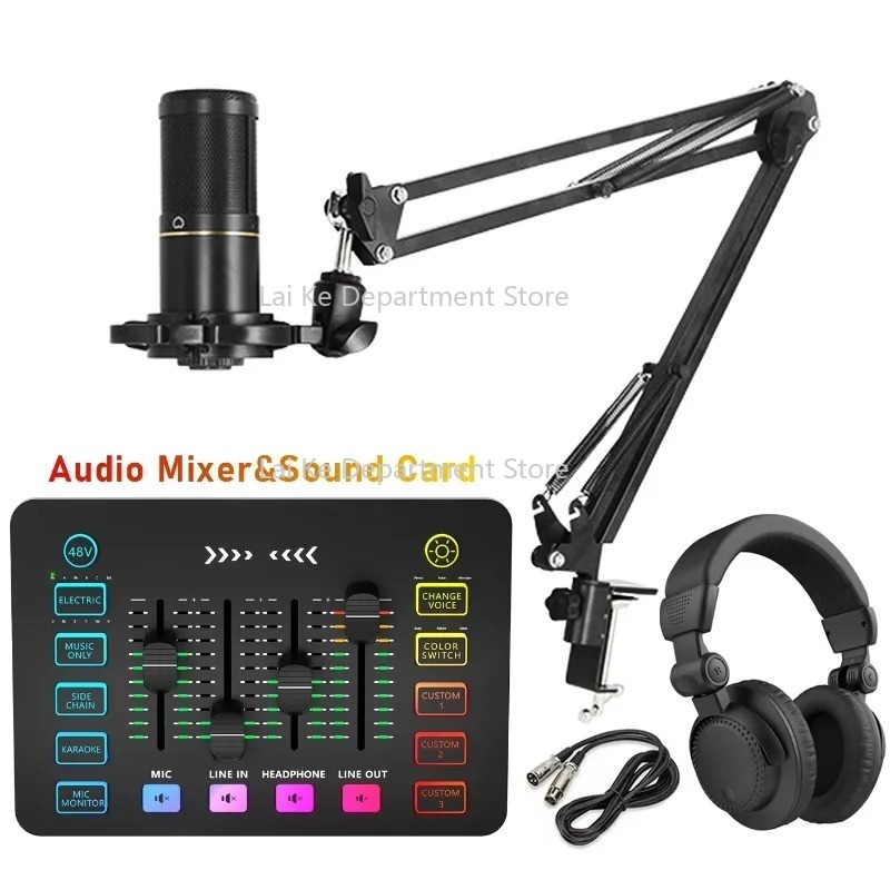 Condenser Microphone Kit - ZX230 Live Stream Sound Card Mikrofon