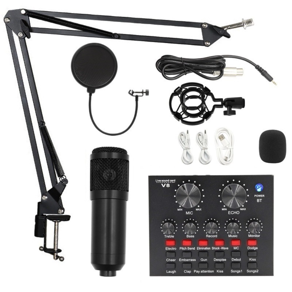 Condenser Microphone Kit - Kit Mikrofon Kondensor BM800 untuk Streaming,