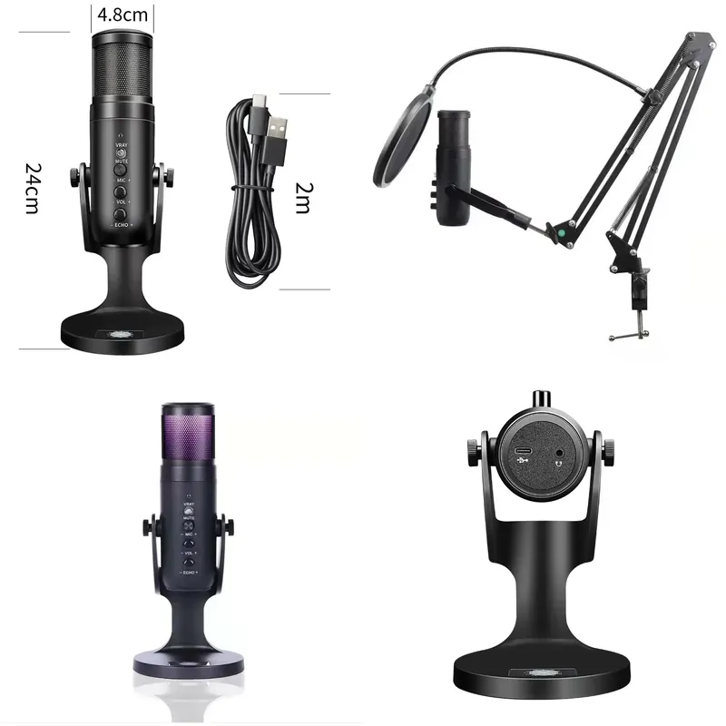 Condenser Microphone Kit - Mikrofon Kondensor USB Nirkabel Studio Langsung