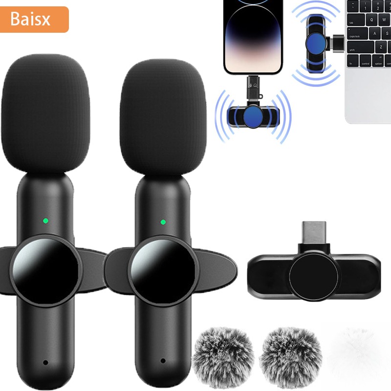 Condenser Microphone Kit - Mikrofon Lavalier Nirkabel untuk iPhone iPad,