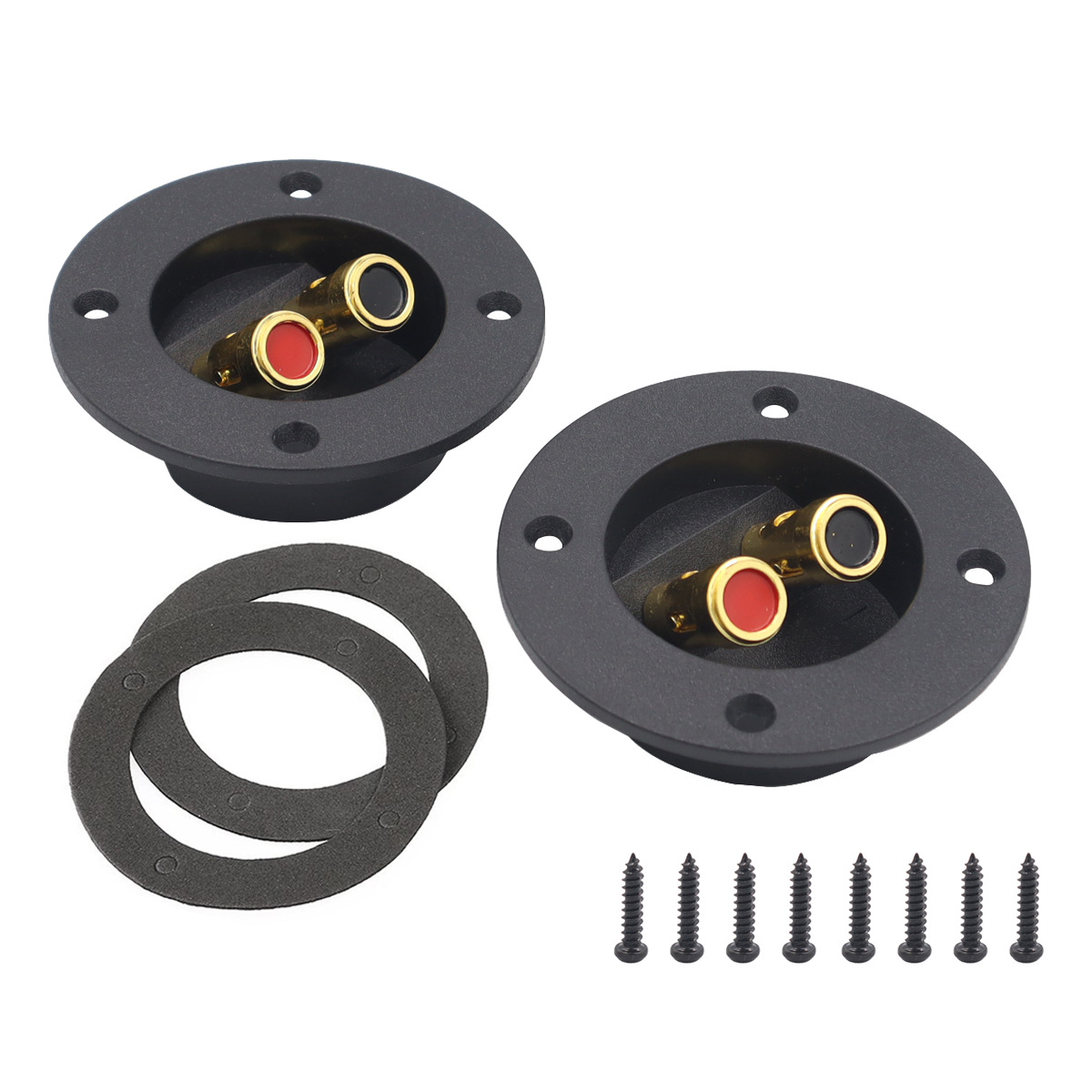 Speaker Enclosure - Panel Pemasangan Bulat Terminal Audio Dual