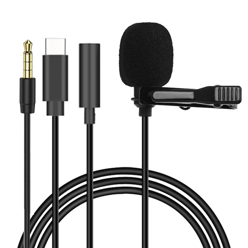 Microphone Capsule - Mikrofon Lavalier Mini Portabel 1.5m, Mikrofon