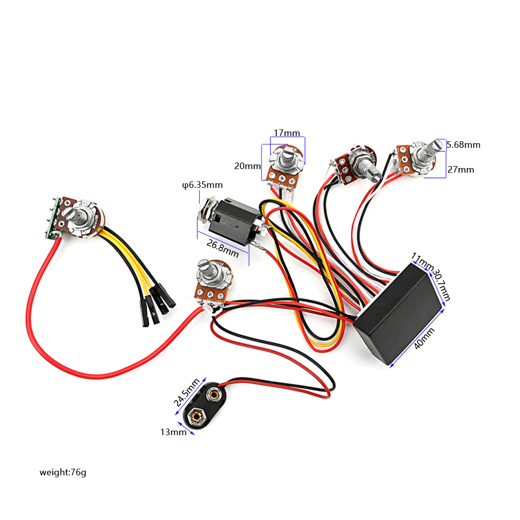 Pra-kabel 3 Band aktif Bass si - Passive Preamp ulasan dan harga