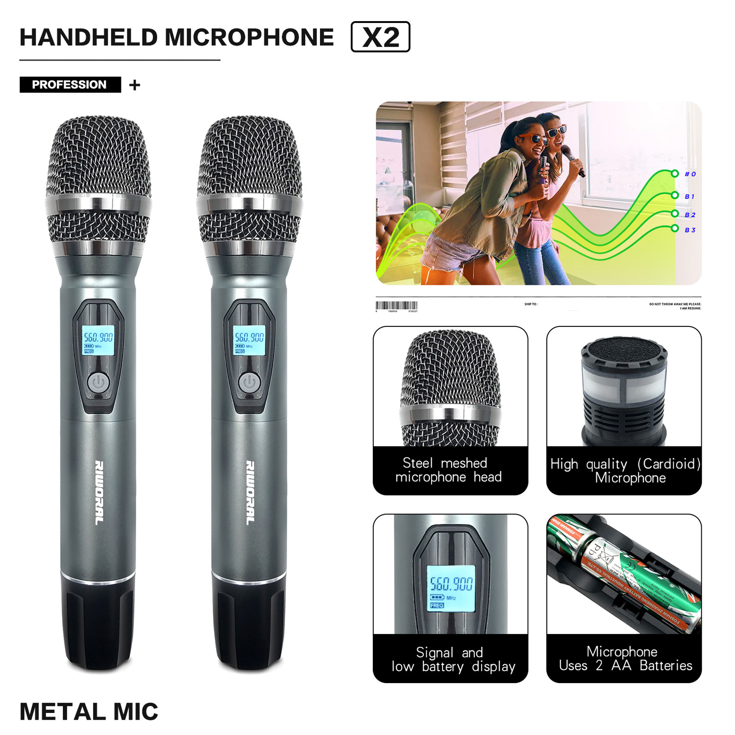 Mikrofon Karaoke Nirkabel FM P - Condenser Microphone Kit ulasan dan harga
